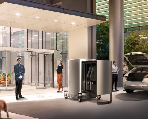 Open area in front of the building